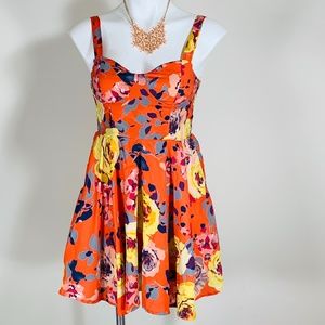 Salmon-colored Floral Sun dress